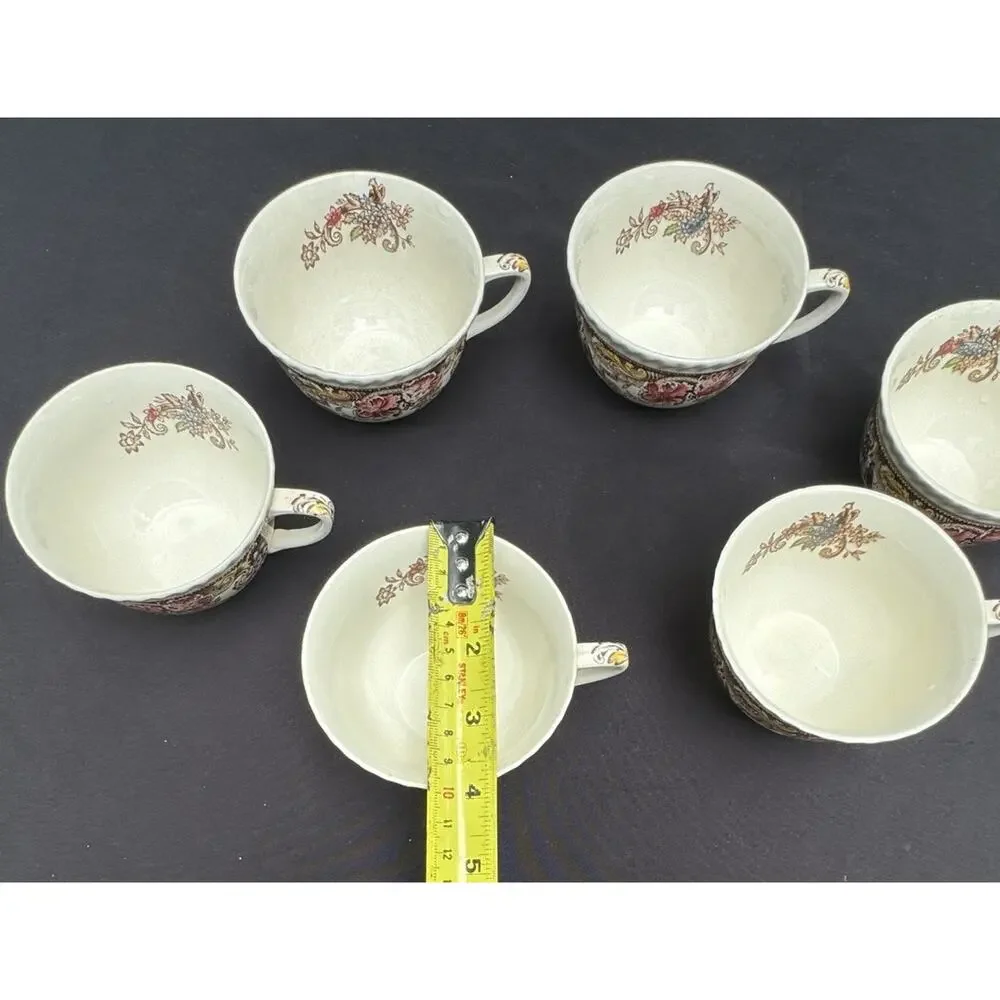 6 Johnson Bros. Devonshire Coffee Tea Cups Mugs Made in England -A83